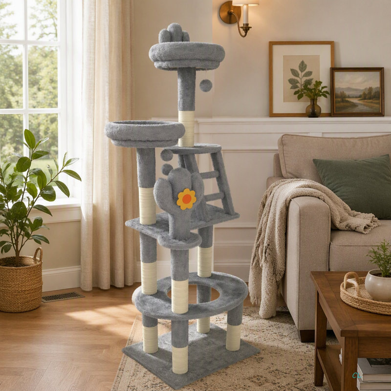 Tour pour chat 72 po Cactus 72 po, Gris