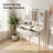 Vanity Desk with LED Mirror & Charging Station-593148023
