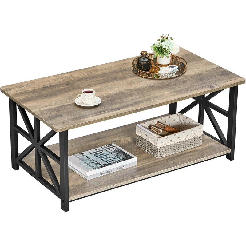 Table basse de salon avec coins ronds Table de style campagnard avec rangement