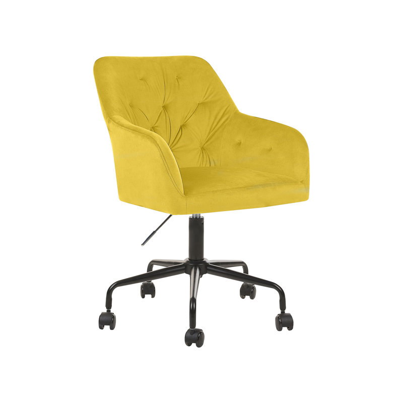 Bowlan Velvet Conference Chair, Yellow