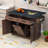 Okeima Kitchen Island Cart with Drop Leaf, Spice and Towel Racks, Trash Can Storage and Rolling Wheels-719211084