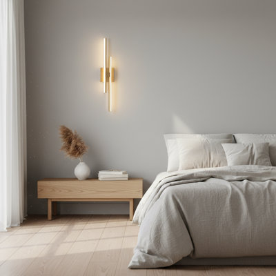 Keyli 2-Light LED Vanity Light Bathroom Bath Bar Linear Wall Sconce Dimmable