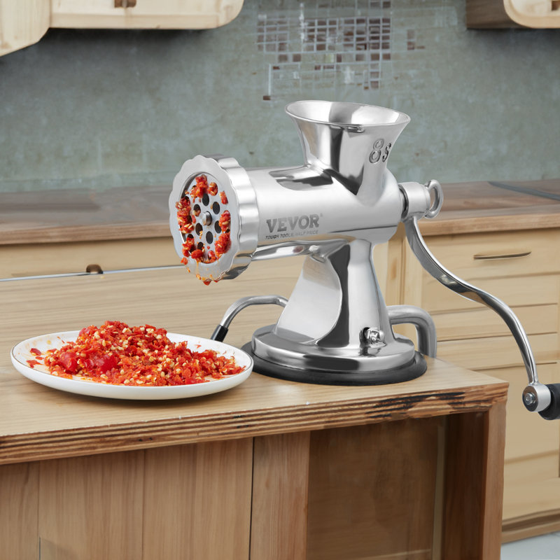 VEVOR Stainless Steel Manual Meat Grinder with Suction Cup and Table Clamp