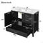 Meuble-lavabo moderne 36 po avec cadre en pin massif, 1 porte à fermeture douce et 3 tiroirs, armoire de rangement moderne-1368723423