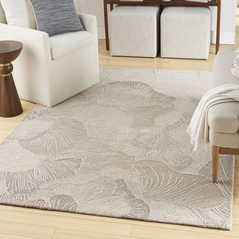 Derena Floral Handmade Area Rug, Rectangle 160 x 221 cm