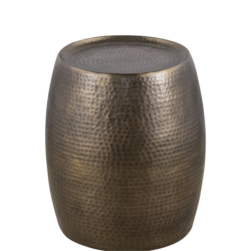 Présentoir en aluminium de 21 po de hauteur avec surface martelée à la main brillante, idéale pour la décoration intérieure