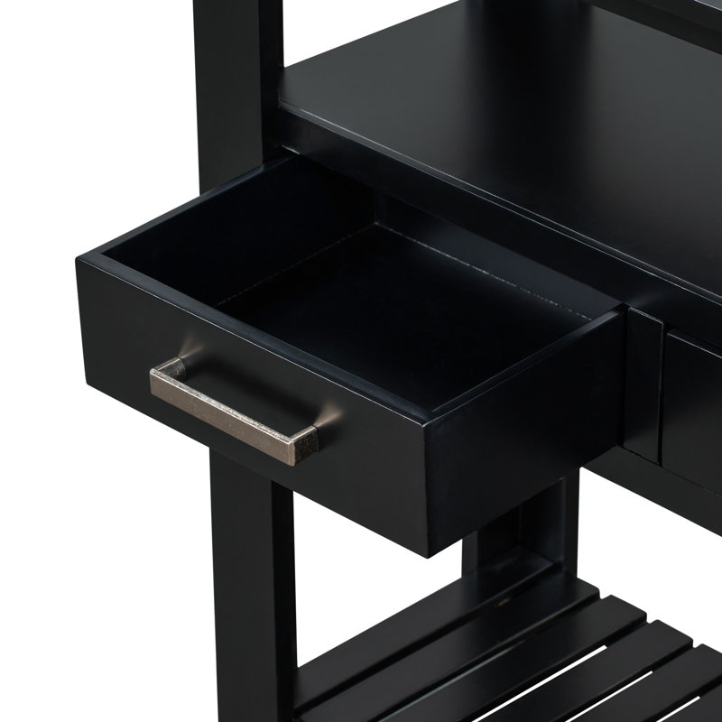 Grande table d'entrée 61,5 po à 4 tiroirs 61,5 po, Noir