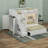 Twin Over Full Bunk Bed With LED Lights, Solid Wood Bunk Bed With Shelves,Stairs And Wardrobe-2010843824