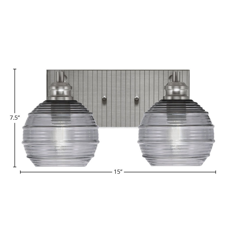Éclairage pour meuble-lavabo 2 lumières Arona, Gris, Nickel brossé