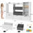 41.3"H Toys Storage Organizer, Stuffed Animal Storage, 3 Large Movable Drawers, 4 Fabric Storage Bins and Magnetic Drawing Board with Cube Storage Cabinet for Kids Room, Playroom, Bedroom(White)-1230773258