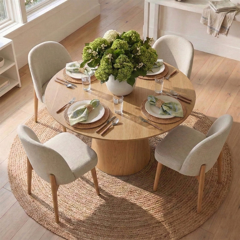 Gweneva 42" W 5-Piece Veneer Dining Set, Beige