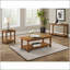 Table de bout en bois brun vieilli avec tablette Castleton, parfaite pour un décor rustique et un rangement fonctionnel-1546650832