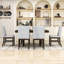 Ensemble de salle à manger 7 pièces Denju, table en bois avec rallonge papillon et chaises rembourrées pour la salle à manger-1220772309-1220772310-1220772312