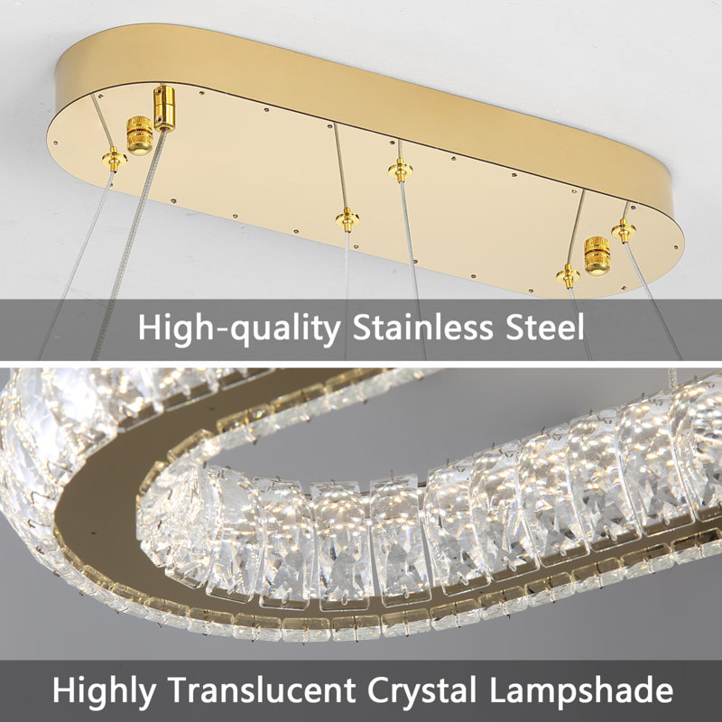 Led Chandelier Long Light, Gold