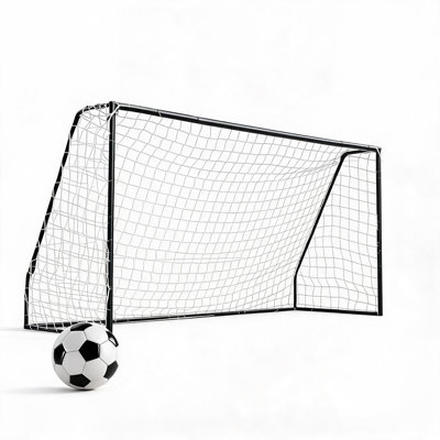 6-12 Ft Soccer Rebounder Net Goal & Soccer Goals, Iron Frame with PE Net, Includes 4 U-Shaped Ground Stakes,Easy Assembly Split Soccer Net Large-Size Portable Sports Equipment for Indoor Outdoor Use.