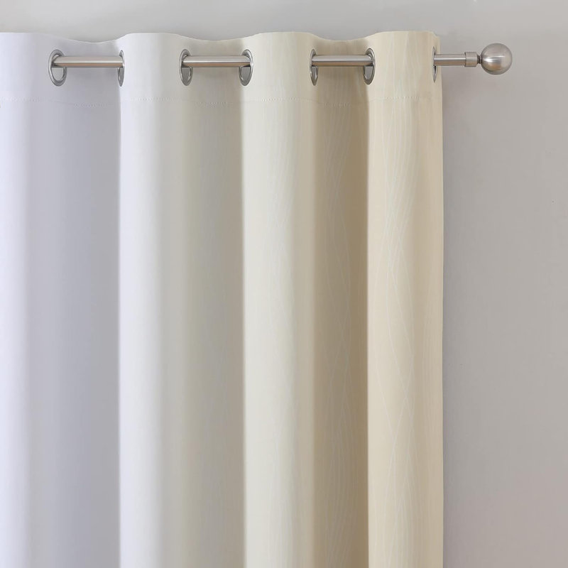 Blackout Curtain Pair, Beige/Greyish White