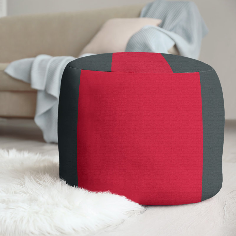 Repose-pieds repose-pieds rond 20,5", Las Vegas, Gris acier / rouge / gris acier