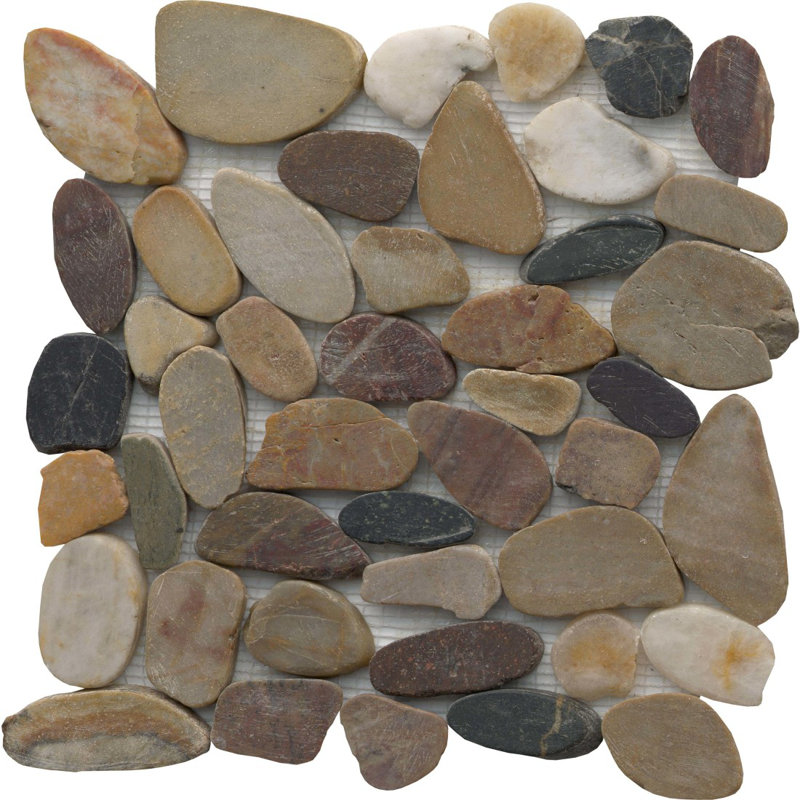 Rivera Pebbles™ Sized Natural Stone Pebble Tile, Dove