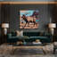 «Southwestern Animals», art mural gris sur toile 26-1403199843