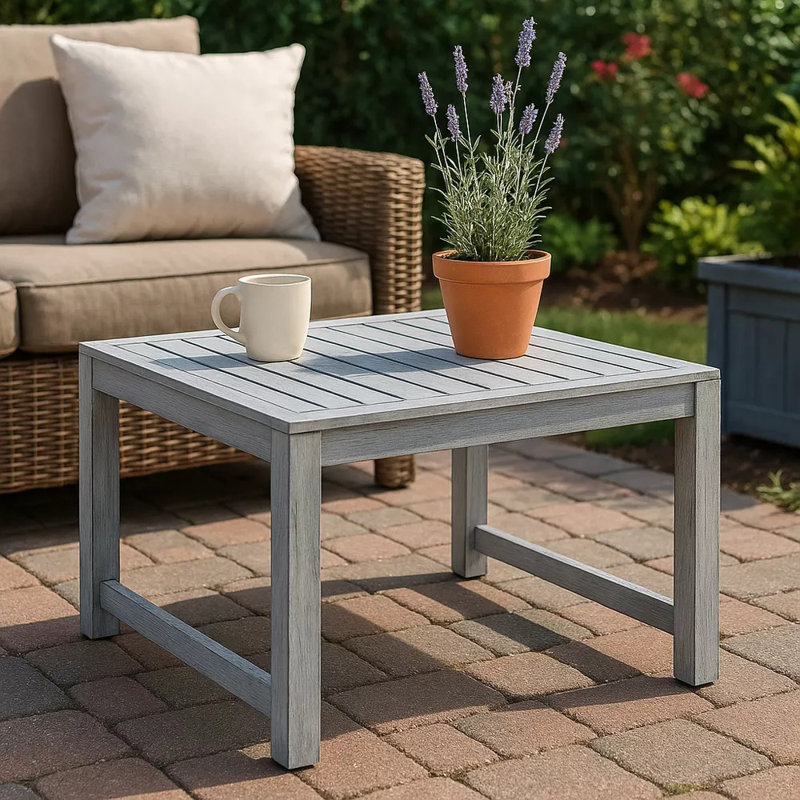 Table basse en aluminium Chelsea, Gris patiné