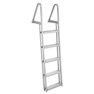 Heavy-Duty 5-Step Removable Aluminum Tailgate Ladder – 350 lbs Capacity – Non-Slip Wide Steps – Saltwater Resistant – Quick-Release – Detachable – Surface Spray Anti-Corrosion Powder, Italic Storage, Level 5