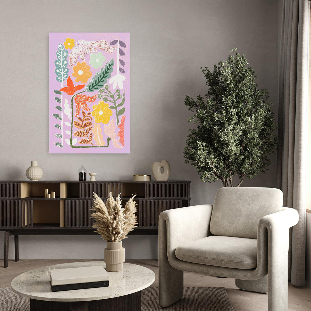 Colorful Botanical Garden Abstract Colorful Modern Flower Nature Wall Art Print