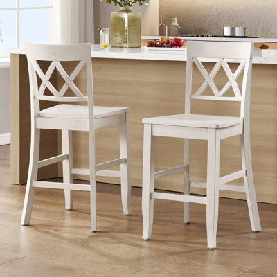 Tabouret de bar double à hauteur de comptoir en bois massif