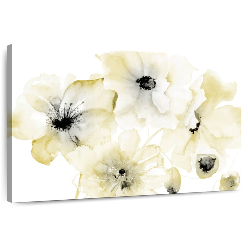 Harnek Gray Yellow Flora II, 30" H x 45" W