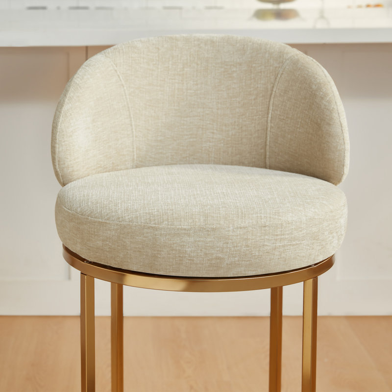 Upholstered Swivel Counter Height Bar Stools Set