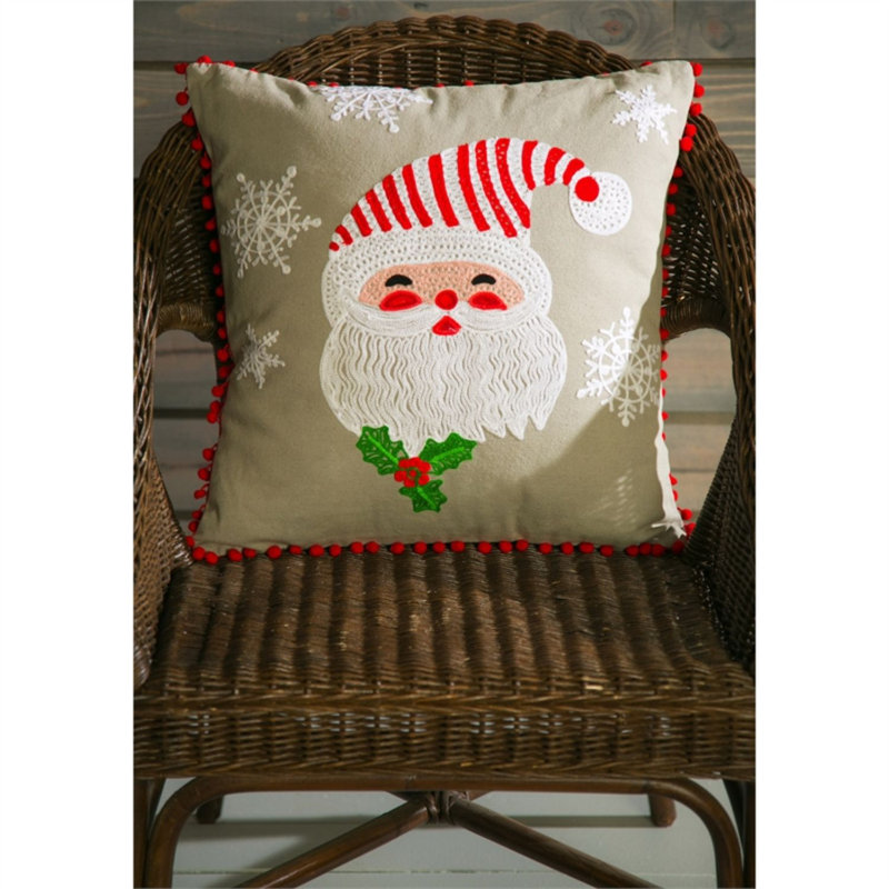 Fringed Cotton Blend Throw Pillow
