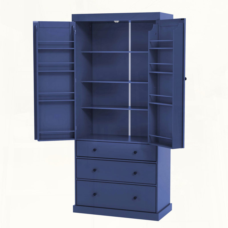 77 garde-manger de style campagnard avec 8 tablettes de porte et 3 tiroirs
