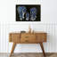 «Blue Elephant Family Abstract Modern Contemporary Contemporary Elephant Nature Wildlife», reproduction d'art murale-129970463