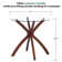 Round Dining Table with Tempered Glass Top and Solid Wood Legs