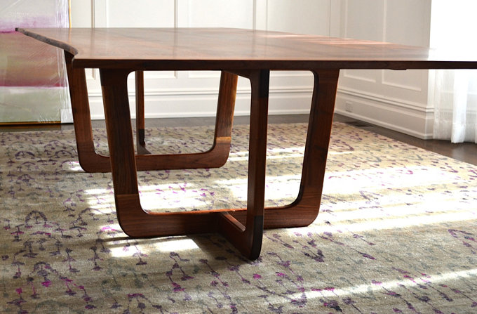 Mollino Solid Wood Dining Table, Walnut