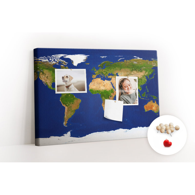 Wall Mounted cork board with print decorative wall notice boards decorative bulletin board ideas Big world map