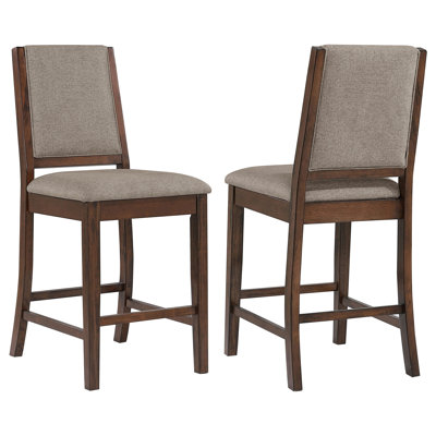 Chaise de comptoir rembourrée Patterson Chêne Mango (ensemble de 2)