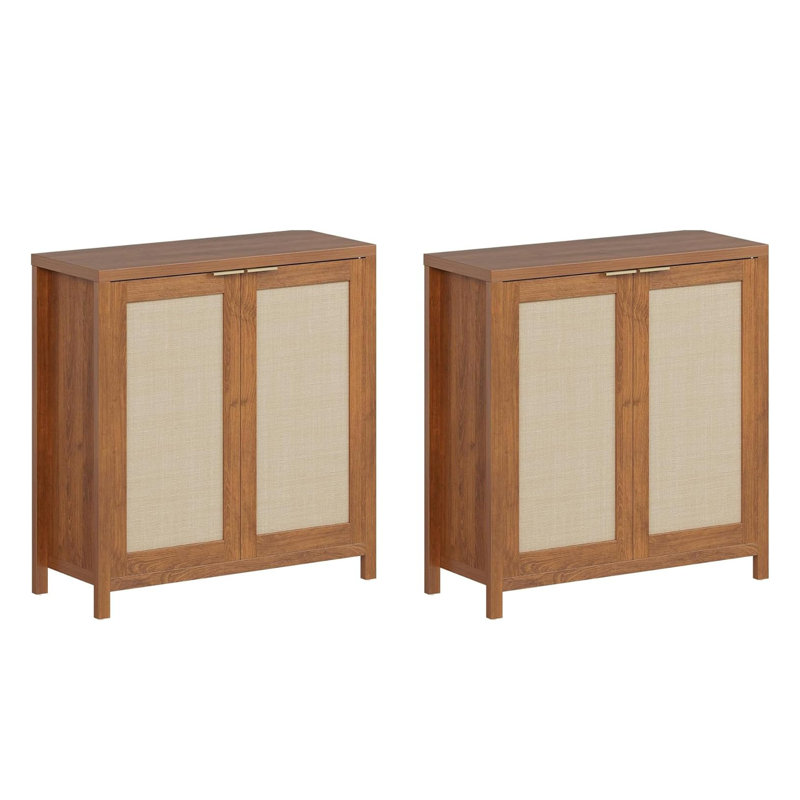 Ensemble de 2 buffets Buffet Boho de 34 po avec rangement, armoire de rangement autoportante avec tablettes réglables, console de bar pour la salle à manger, le salon, la cuisine et le couloir