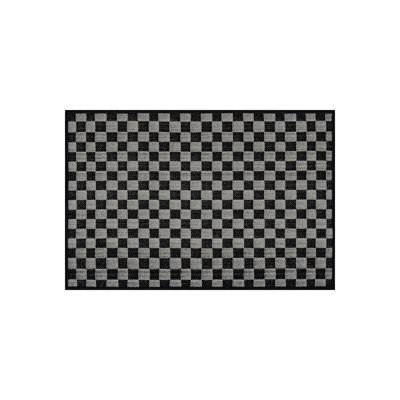 Checkered Black/Ivory Easy-Care Jute-Style Indoor/Outdoor Flat Woven Area Rug