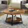 Jahaira Round Coffee Table with 2-Tier Storage Shelves
