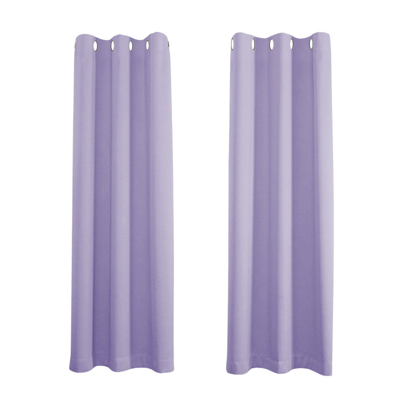 Ranheid Blackout Curtain Pair, 66cm Width x 213cm Drop, Lilac