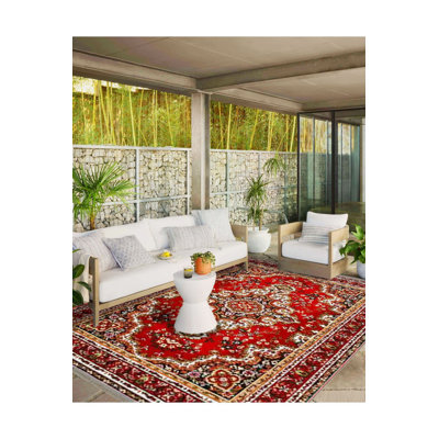 Tapis tissé traditionnel lavable à la machine