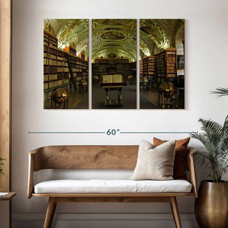 Old Library In Prague, 32" H x 50" W