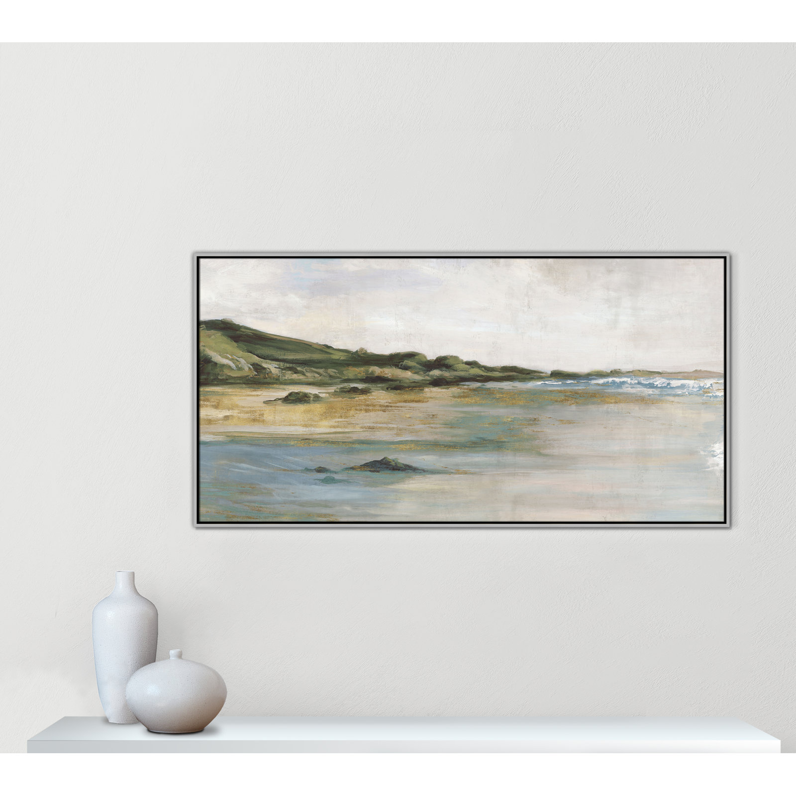 Cordoba "Tide's Edge" Print, 31.5" H x 61.5" W, Silver