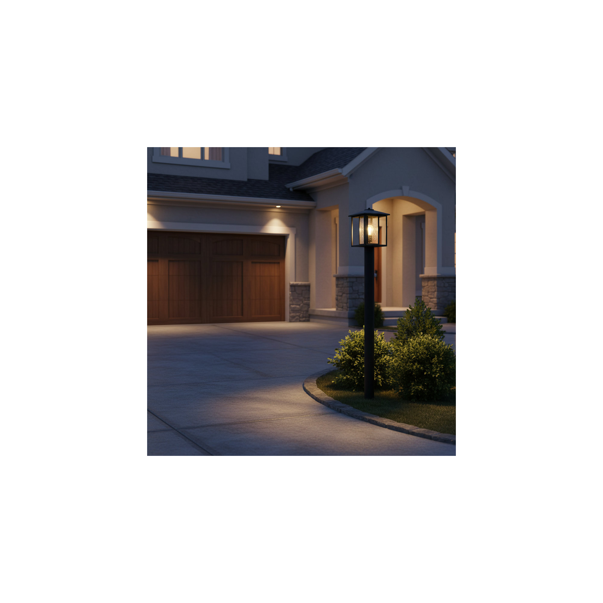 Vermont Seeded Outdoor Lantern Head, Black