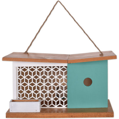 Maison d'oiseaux à treillis blanc