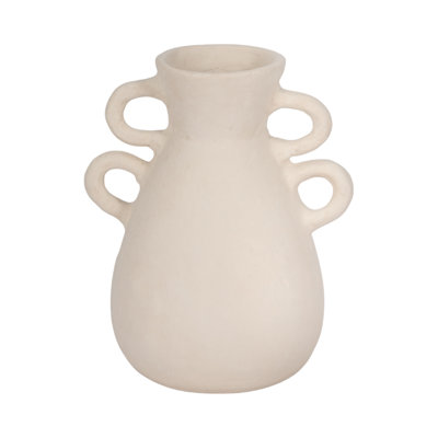 Kenshin Home Decor Vase with 4-Handled Design – Sculptural Tall Flower Vase in a Statement Shape – Perfect Table Vase Accent for Shelf, Entryway, or Mantel Styling – 12"