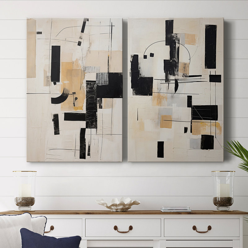 ABSTRACT Series CECXLIX - Toile tendue avec châssis de qualité supérieure - Prêt à être accroché, H 18 po x l 24 po