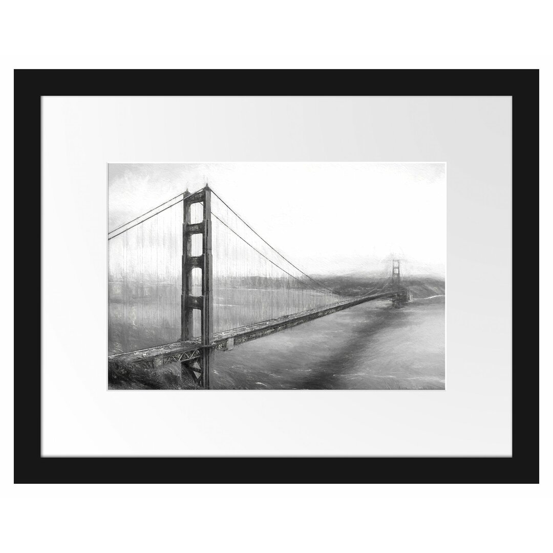 Gerahmtes Papierbild Golden Gate Bridge