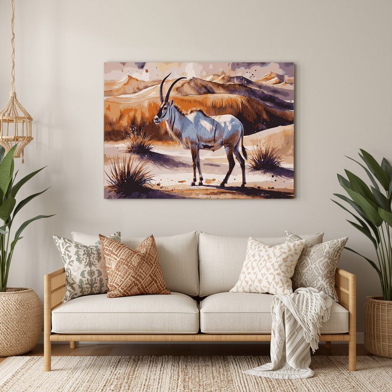 Art mural en métal Oryx de la faune sauvage, H 12 po x l 18 po