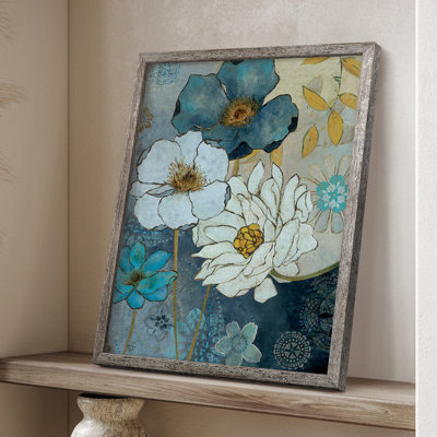 Blue Denim Garden II Framed Print - Solid Wood